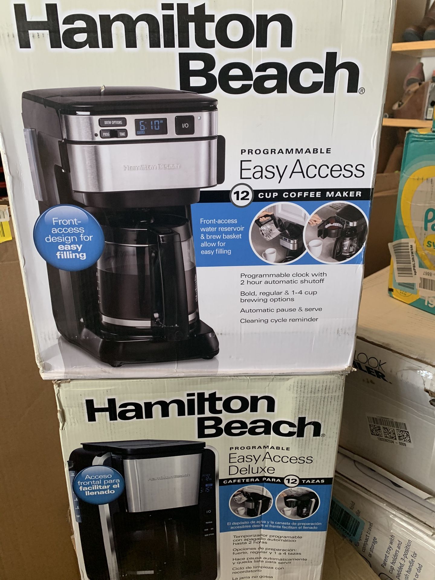 $15 each Hamilton beach programmable easy access 12 cup coffee maker model number #46310 & 46320