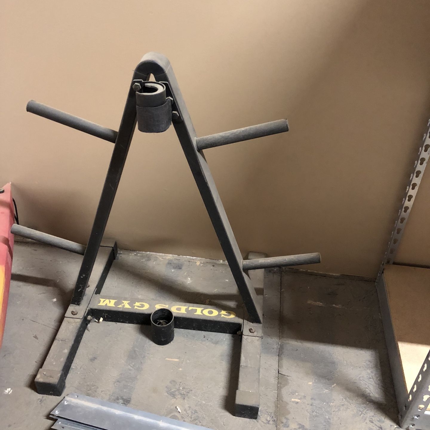 Gold s Gym Weight Plate and Barbell Storage Rack with Compact