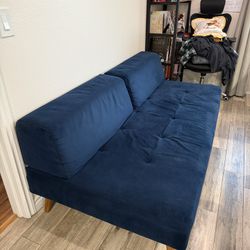 Blue Velvet Sofa, Sofa Bed Small Sofa 75”