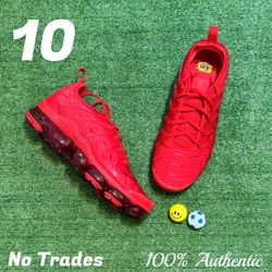 Size 10 Nike Air Vapormax Plus “Triple Red” 🍎