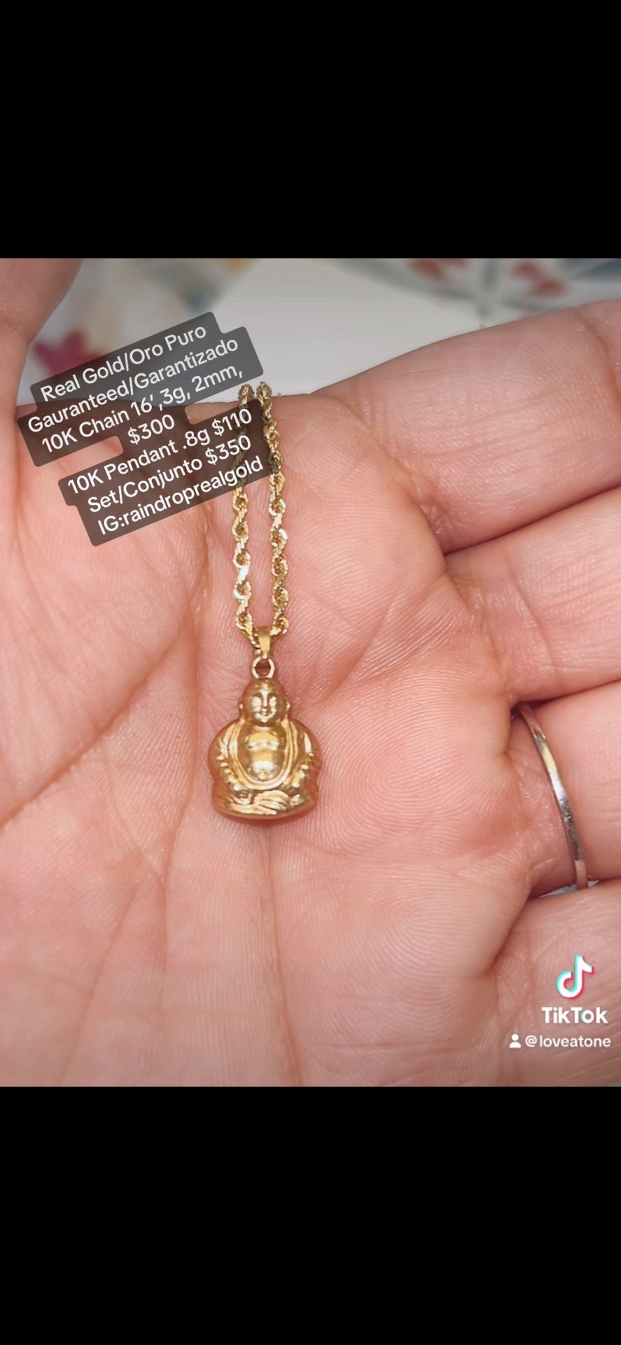 10K Gold Rope Chain & Buddha