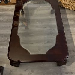 Glass Wooden Coffee Table 