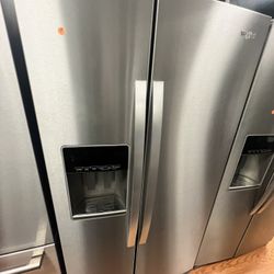 Whirlpool Side By Side Fridge Stainless Steel 