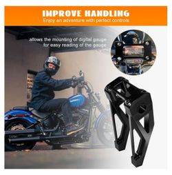8" Tall Pullback Handlebar Risers 1" Clamping CNC One-Piece Gloss Black Fit for Harley Dyna Sportster M8 Softail Street Bob Low Rider ST Standard FXST