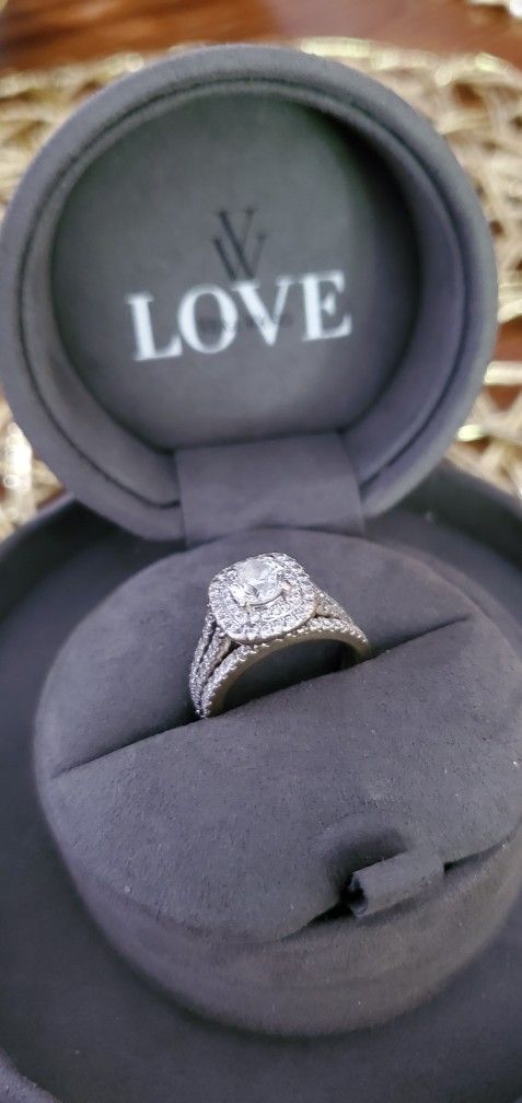 14k White Gold Wedding Set