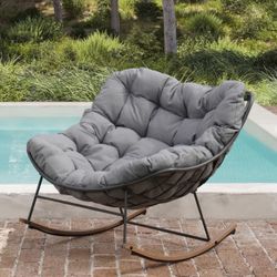 Steel Rocking Chair With Cushion