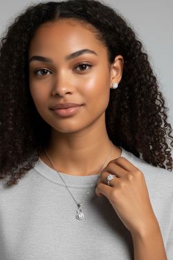 Ring, earrings, & necklace