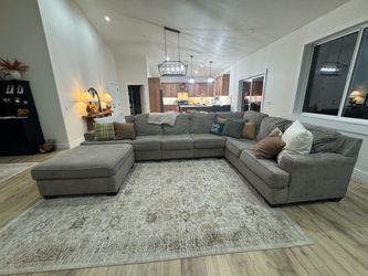 L shaped  sectional couch with ottoman