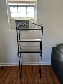 3-Tier Metal and Wood Shelf Over Toilet Shelf