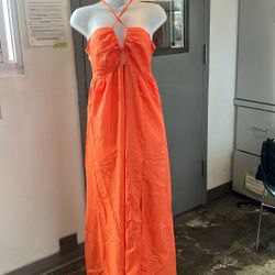 Brand New Orange Summer Dress Size Small But It’s Really Stretchy