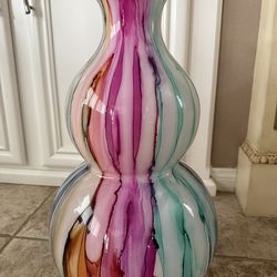 Hand-Blown Art Glass Double-Gourd Vase