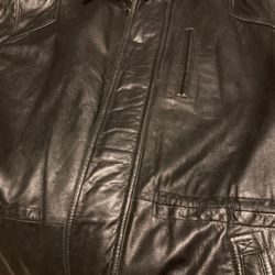 Retro Saxony Collection Leather Coat - size 40