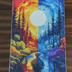 Day/Night Diamond Art Canvas, Completed 
