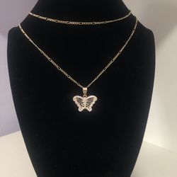 Gold Plated  Butterfly Necklace 🦋 | Cadena Laminada De Oro De Mariposa