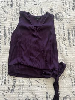 Purple Silk Sleeveless Blouse