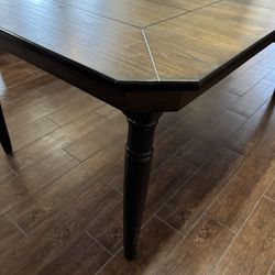 Solid Wood Table With Folding Leaf Attachment 