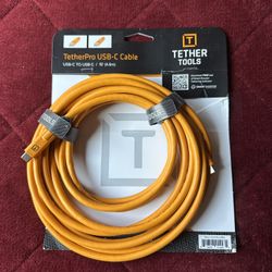 Tether Tools TetherPro USB Type-C Male to USB Type-C Male Cable (15 ft., Orange)