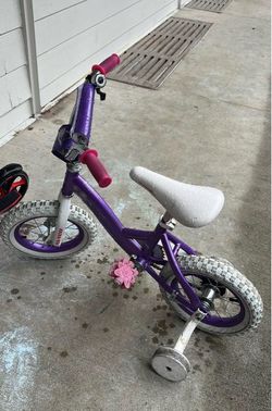 Kids Purple Bike with Training Wheels