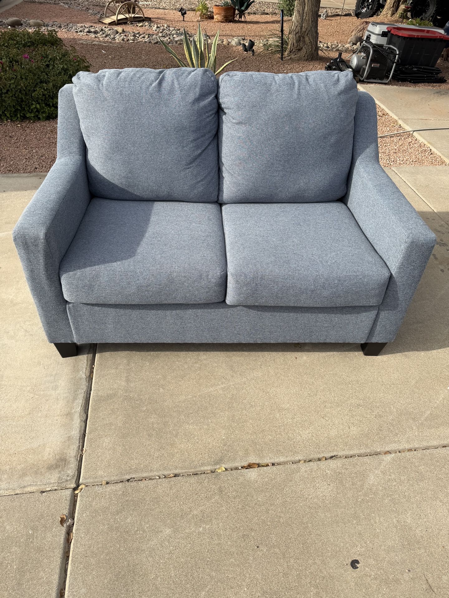 Modern Blue Loveseat Sofa – Great Condition 
