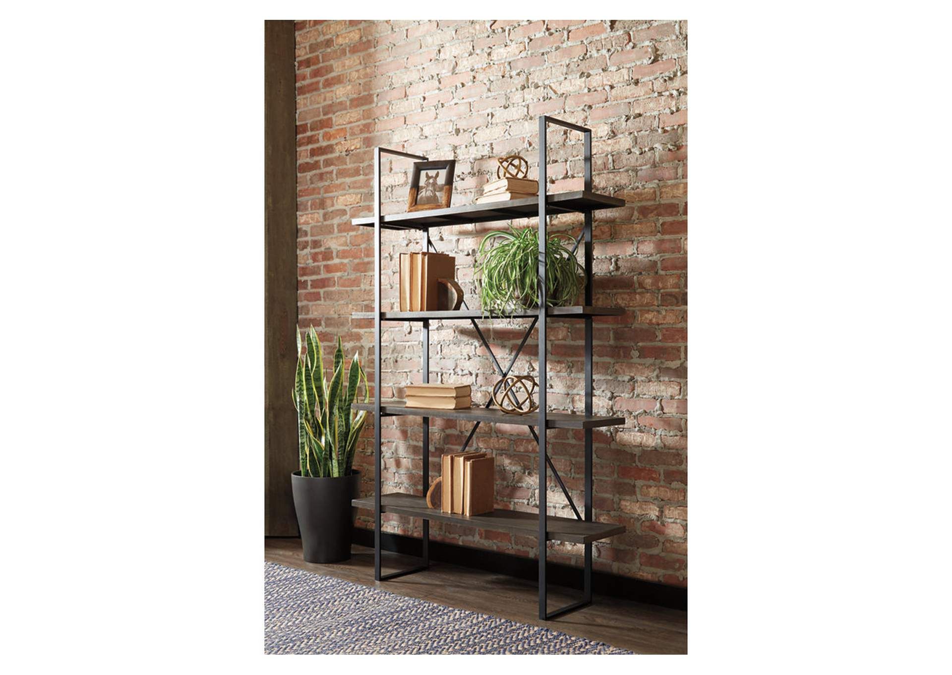 Metal+Wood Bookcase, Office Bookcase Display Shelves