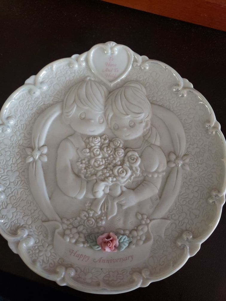 Precious moments Happy anniversary plate