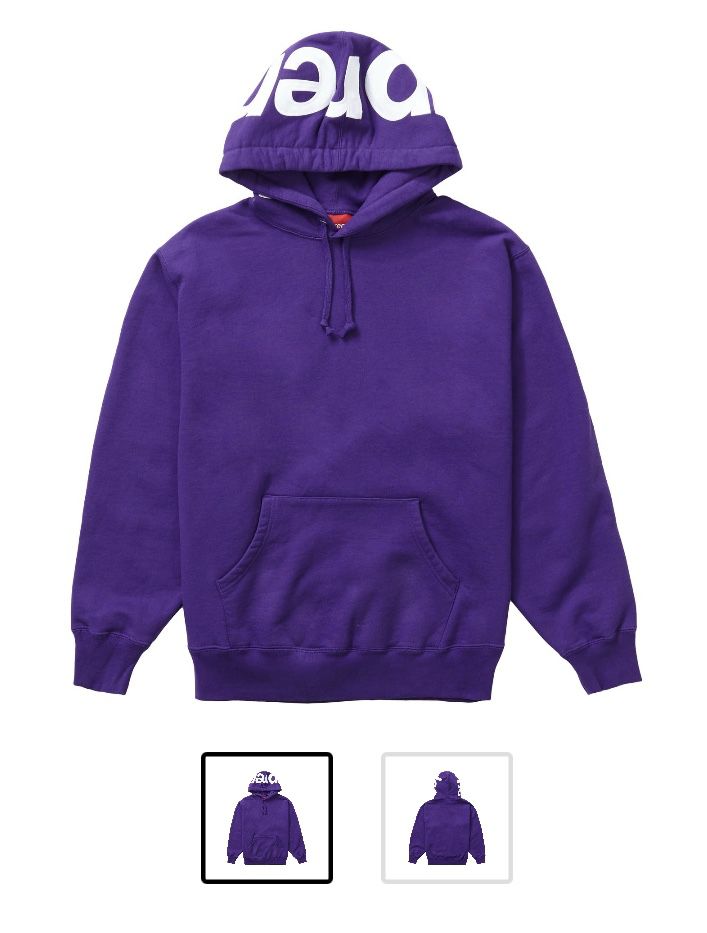 Supreme Contrast Hooded Sweatshirt (Purple)