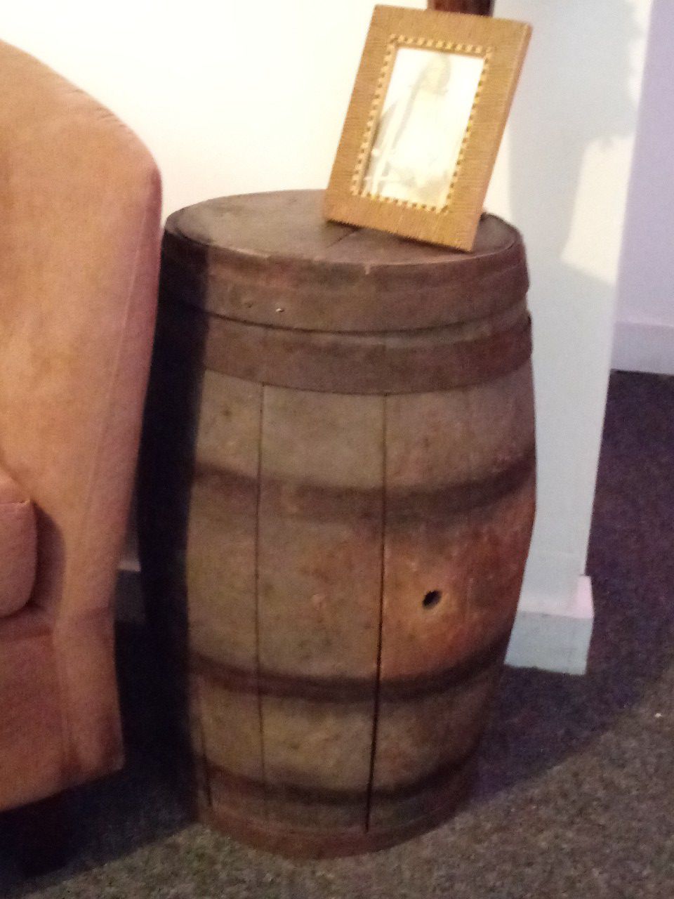 Authentic Wine Barrel, wooden, 12" x 22"