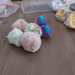 Fuzzy Back Pack Keychains