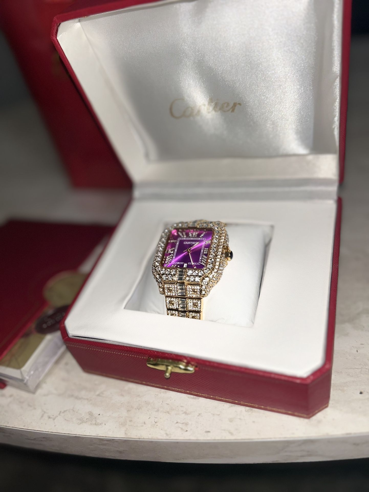 Cartier Moissanite Watch.