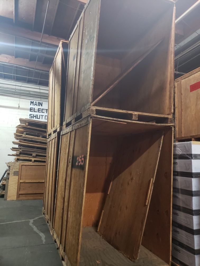Wooden storage vaults containers