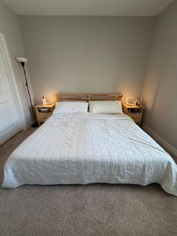 Ikea king size Bed Frame with nightstands