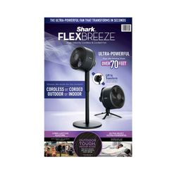 SHARK FlexBreeze 37” Portable Oscillating Fan Outdoor/Indoor, Cordless & Corded Pedestal to Tabletop Fan (Model: FA200)