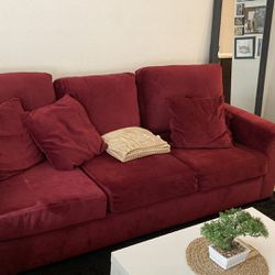 Sofa Couch Red Or Burgundy 