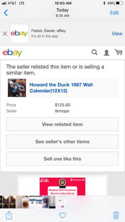 Howard the duck 1987 collectors calendar