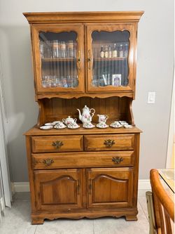 Shabby chic maple hutch