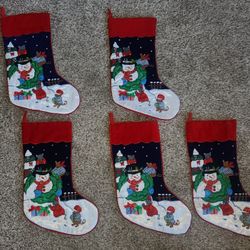Snowman Christmas Stockings x5