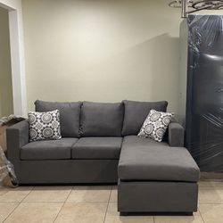 Grey Small Reversible Chase Sectional ‼️new In Stock ‼️