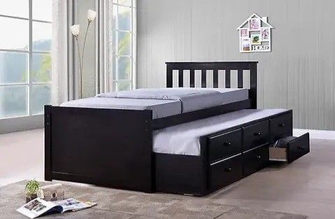 ✅️✅️Maya Espresso Wood Twin Captains Bed...