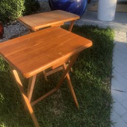 2  Solid Wood Folded Tables