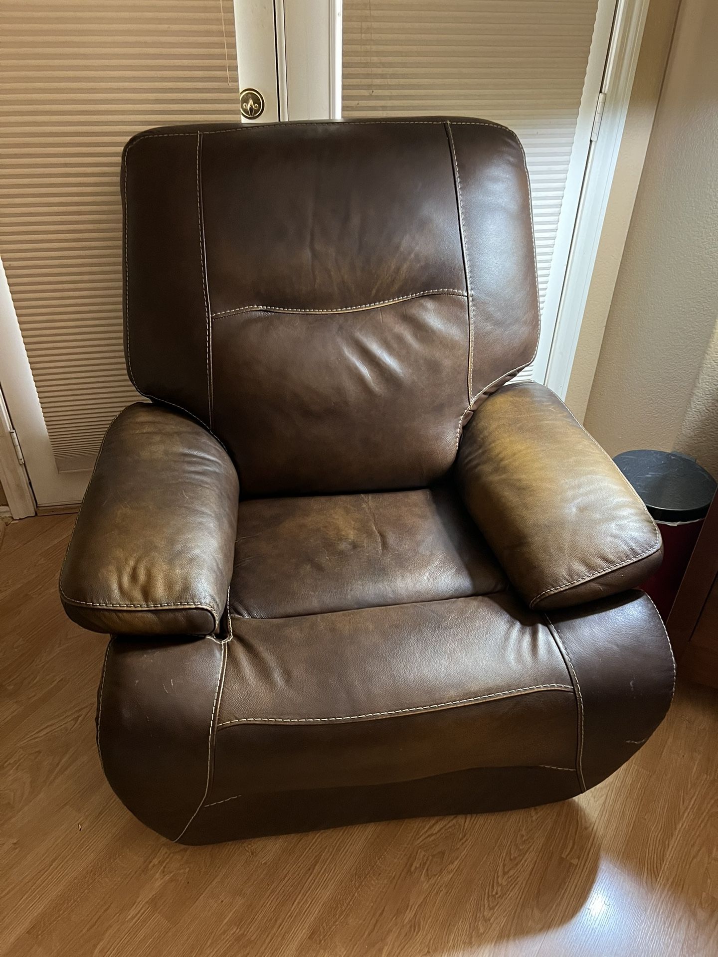 Big wide Leather Recliner 2 Years Old. Great Condition