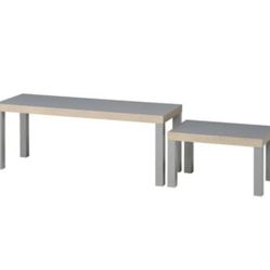 LACK Grey Nesting Coffee  Tables Set Of 2 