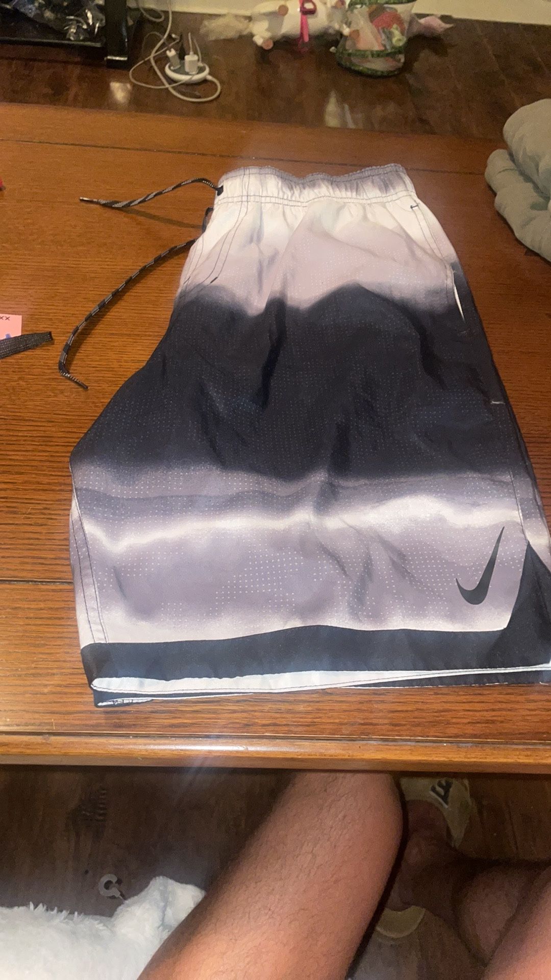 Nike Black and White Ombre Swim Shorts size L