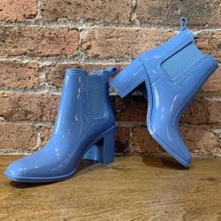 *Brand New* Jeffrey Campbell Hurricane Light Blue Patent Leather Rain Boots (Size 10)