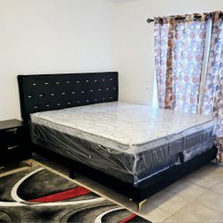 NEW KING-SIZE PILLOW TOP MATTRESS & BOX  SPRING ⚠️ Bed Frame Is Not Included 