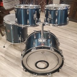 Early 80's Tama Swingstar Midnight Blue 4 Piece Drum Set Shell Pack, Made in Japan 