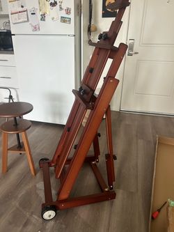 Large Wooden Artist Easel with Wheels