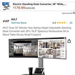 Dual Monitor Adjustable Standing Desk Converter 