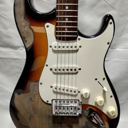 "NO TRADES" 1998 Squier Stratocaster 3s Relic Style Sunburst Electric Guitar