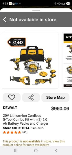 DEWALT 20V Cordless 5-Tool Combo Kit
