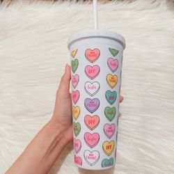 Valentine heart tumbler, brand new